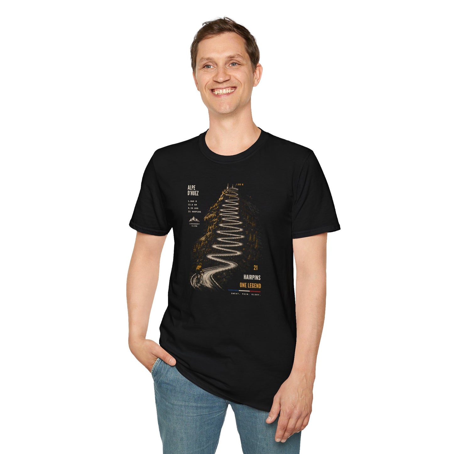 Alpe d'Huez Cycling T-Shirt — Iconic Climb Tee for Cycling Fans