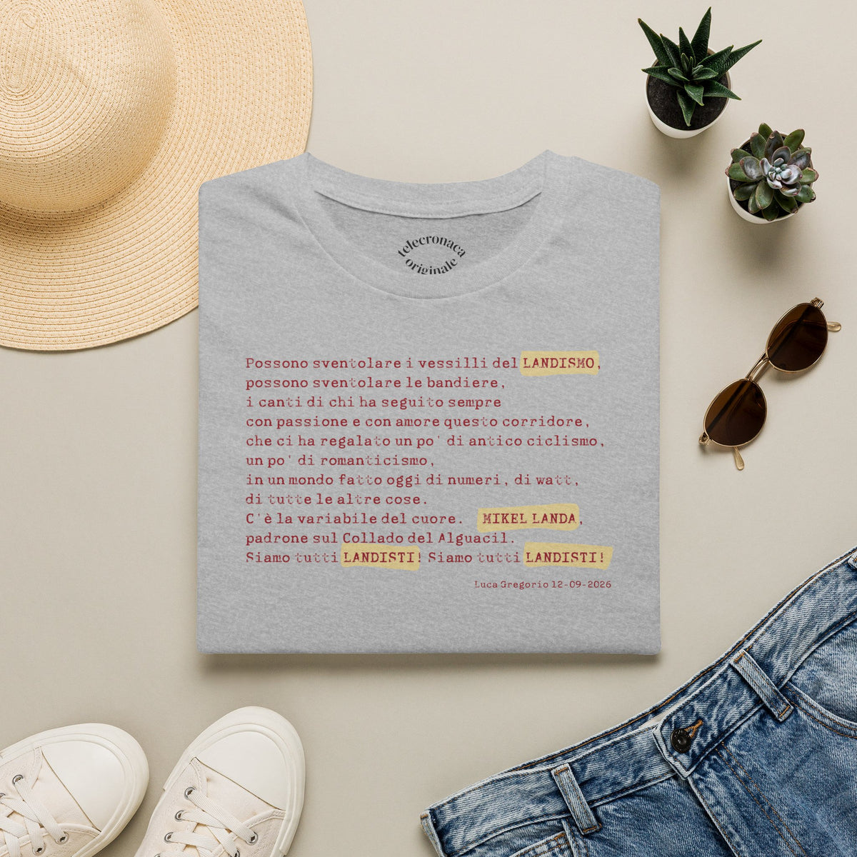 Siamo Tutti Landisti, telecronaca iconica di Luca  Gregorio T-shirt