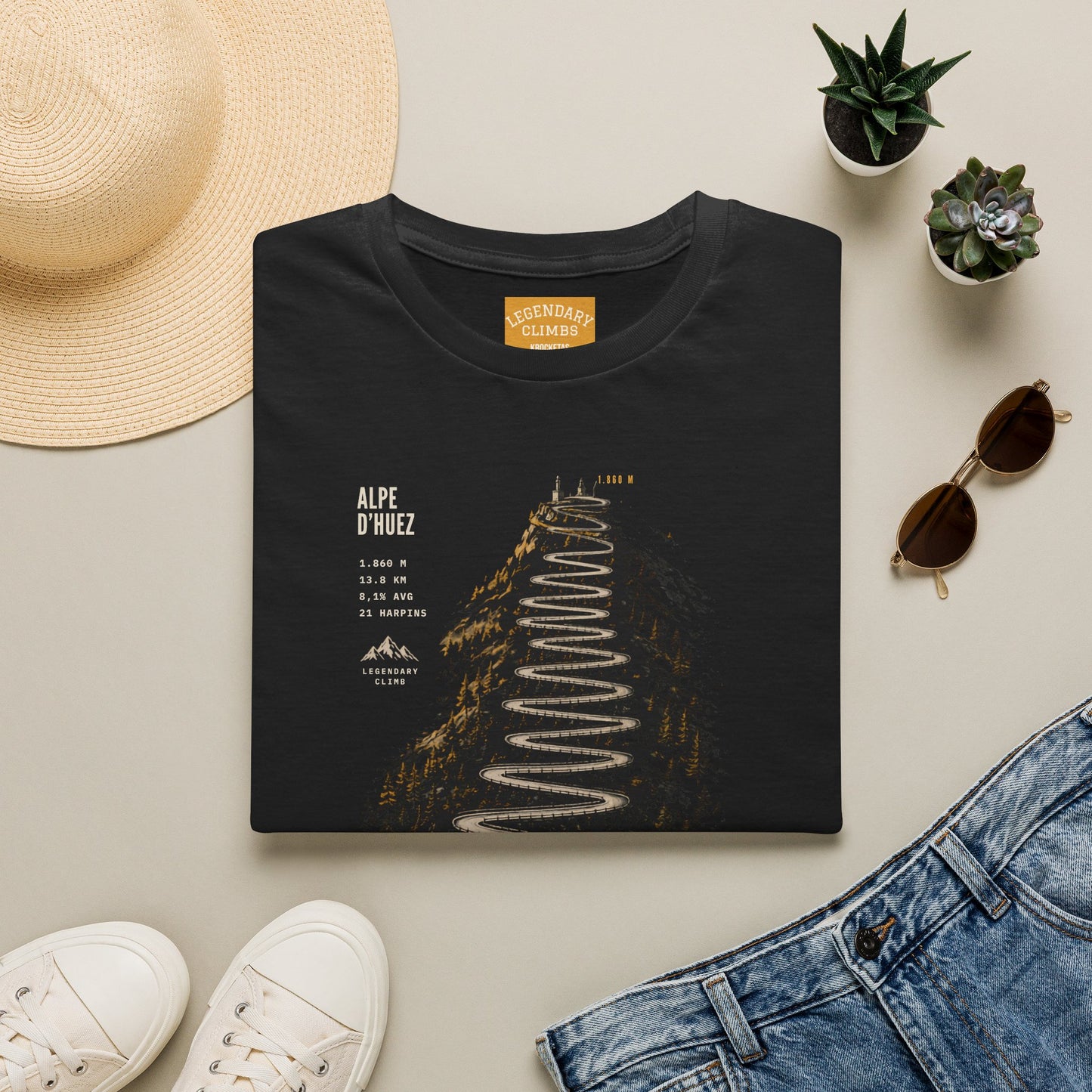 Alpe d'Huez Cycling T-Shirt — Iconic Climb Tee for Cycling Fans