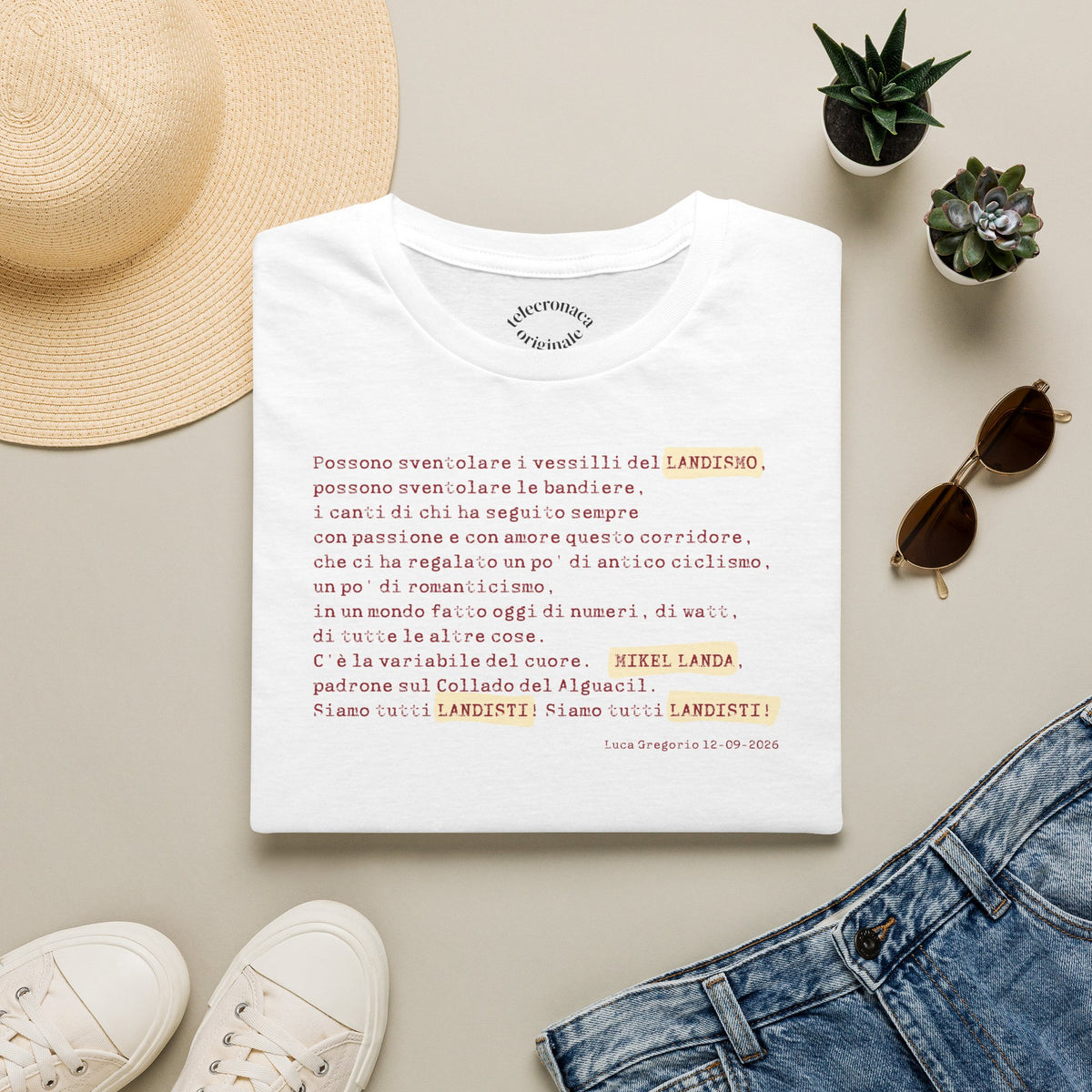 Siamo Tutti Landisti, telecronaca iconica di Luca  Gregorio T-shirt
