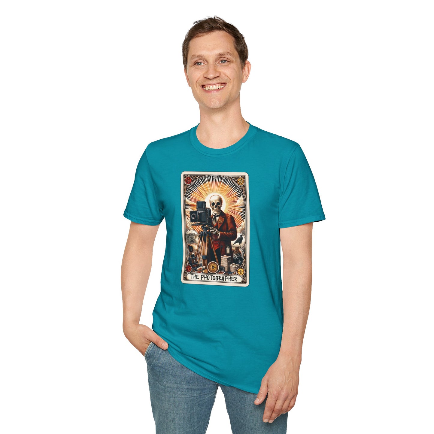 The Photographer Tarot T-Shirt — Vintage Camera Art Graphic Tee