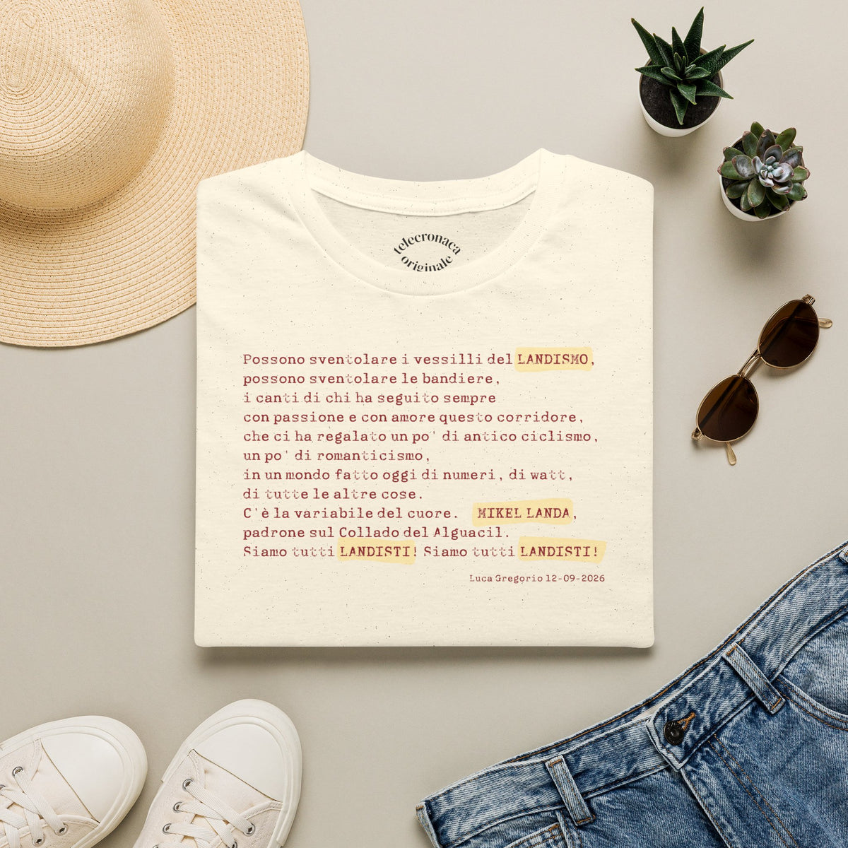 Siamo Tutti Landisti, telecronaca iconica di Luca  Gregorio T-shirt